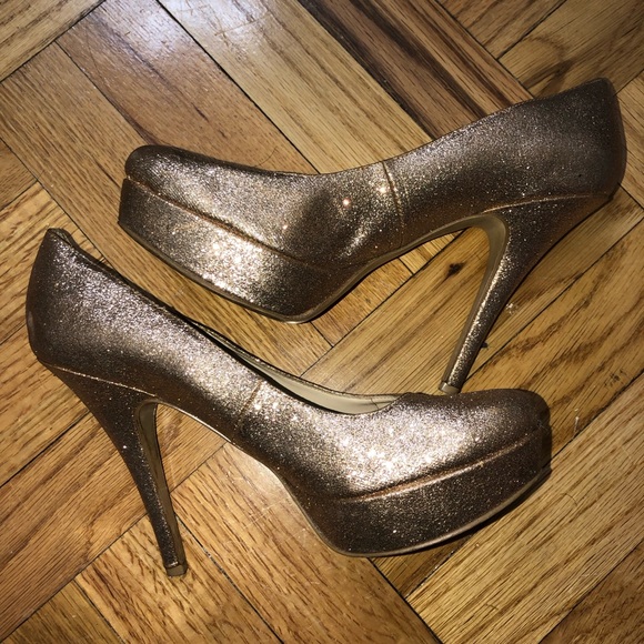 Gold glitter Enzo Angiolini heels - Picture 1 of 4